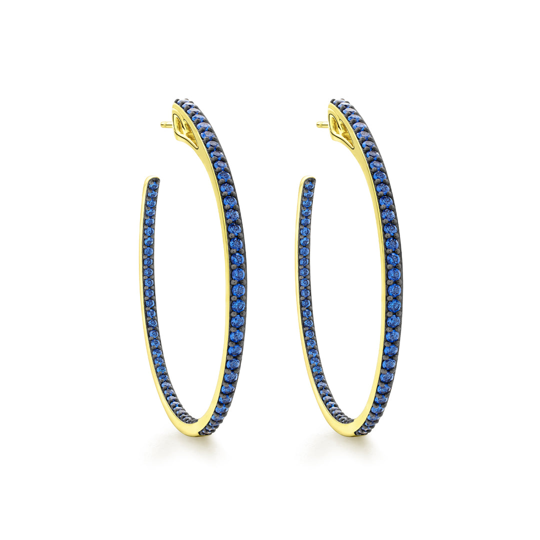 gold vermeil blue pave hoop