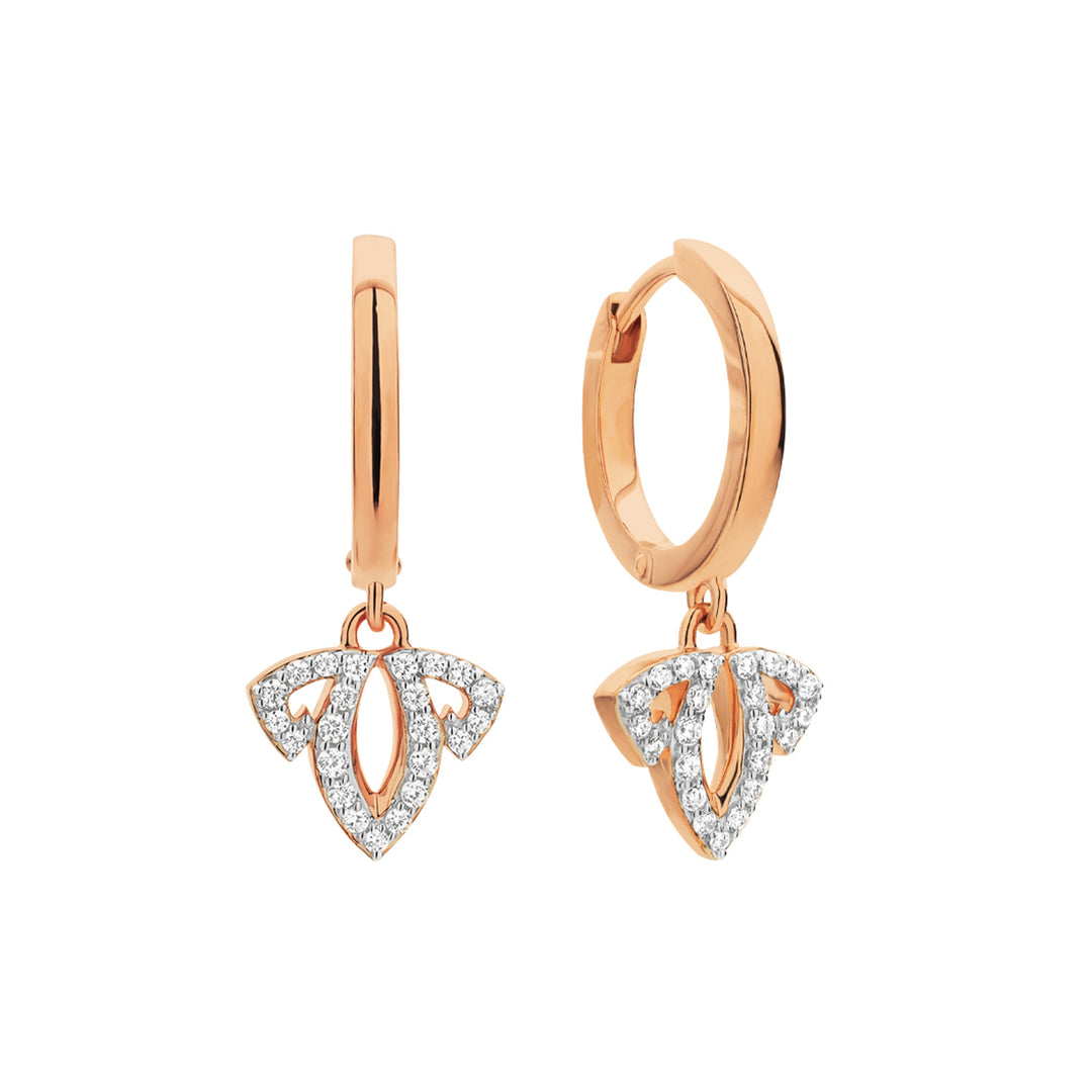 rose gold drop earring