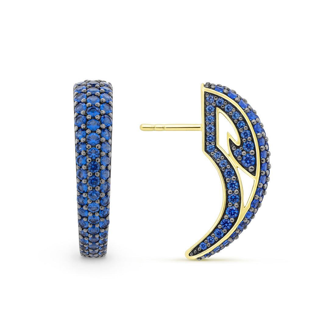 blue statement earring