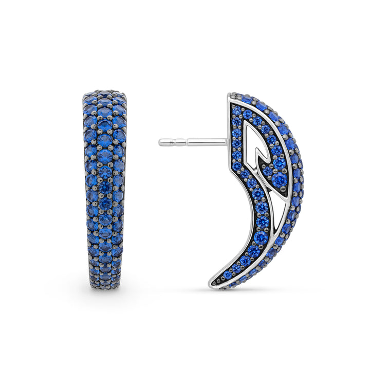 silver blue pave statement earring