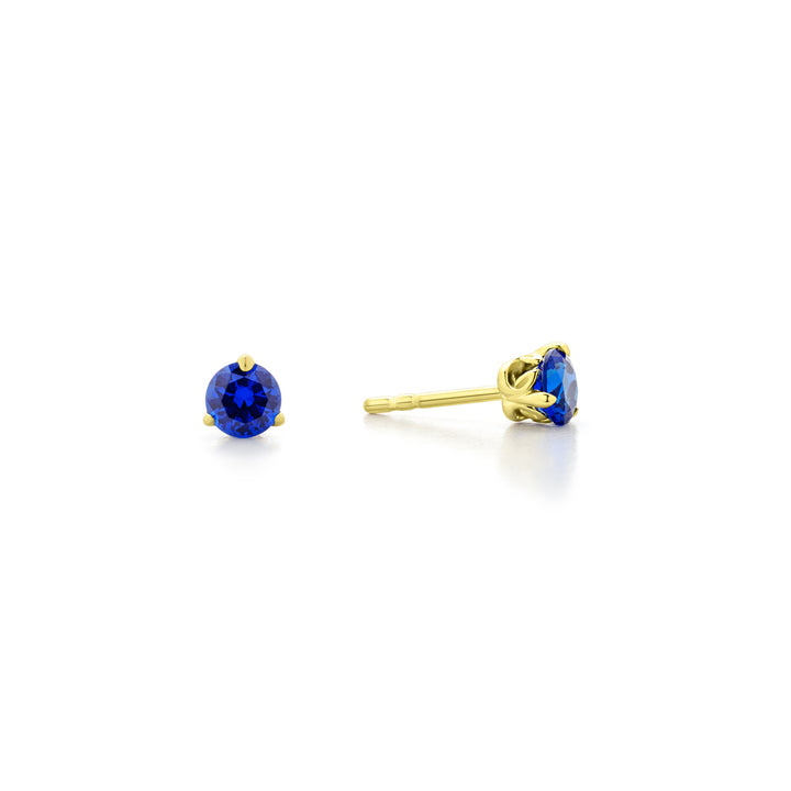 Promise Solitaire Stud 4.5mm - 18K Gold Vermeil + CZ Azure