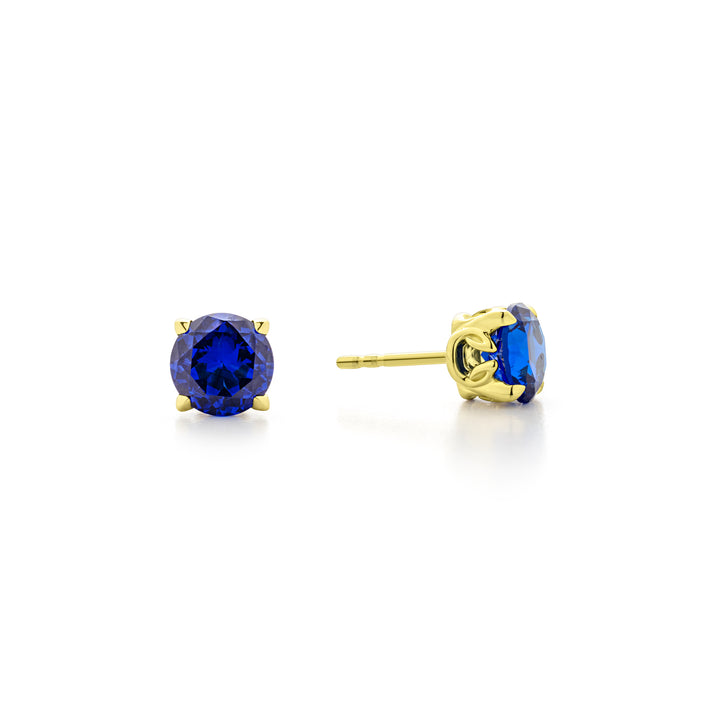 gold vermeil blue stud earring