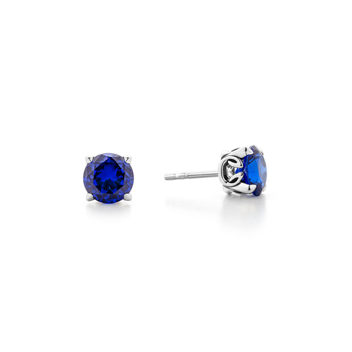 blue faceted stud