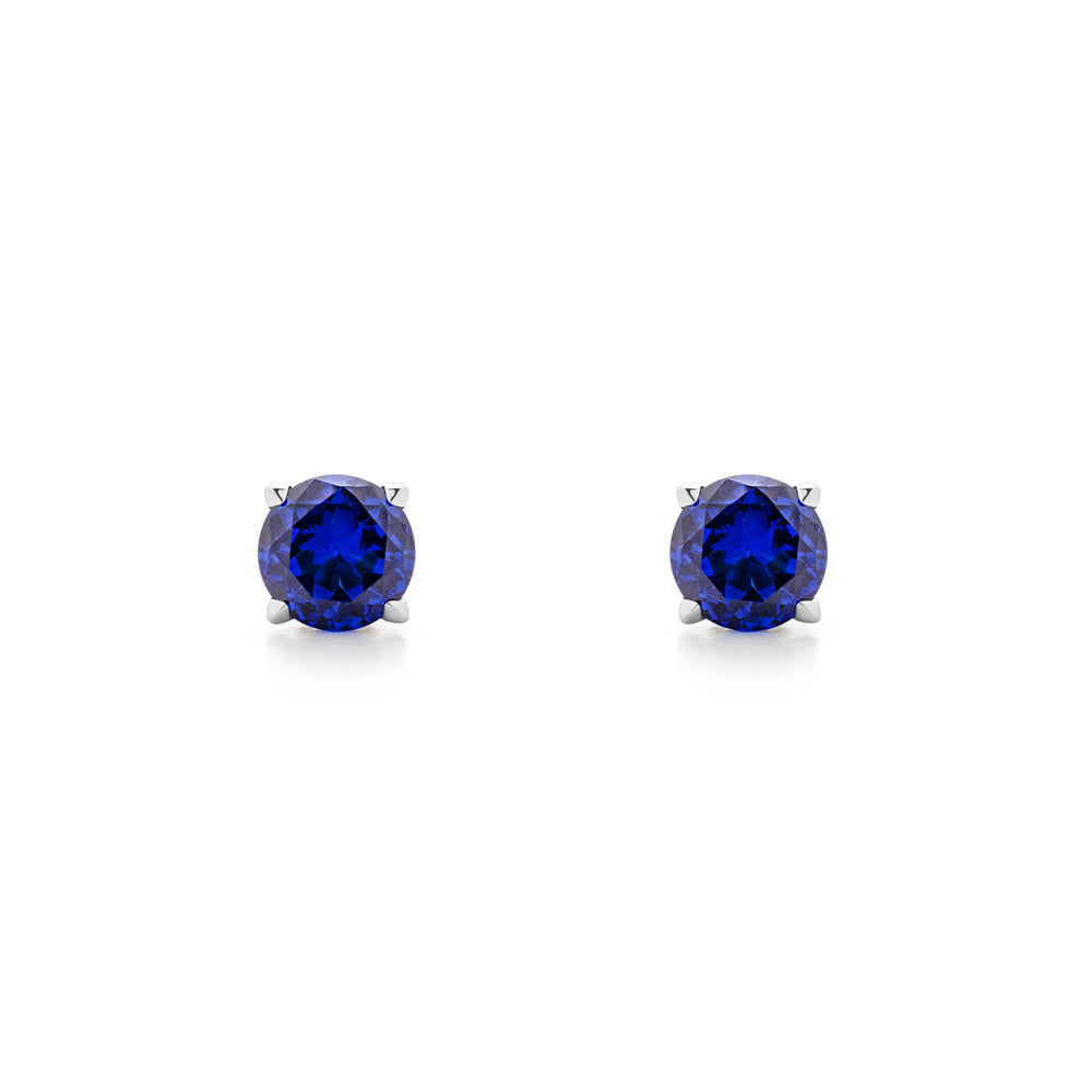 blue solitaire stud earring