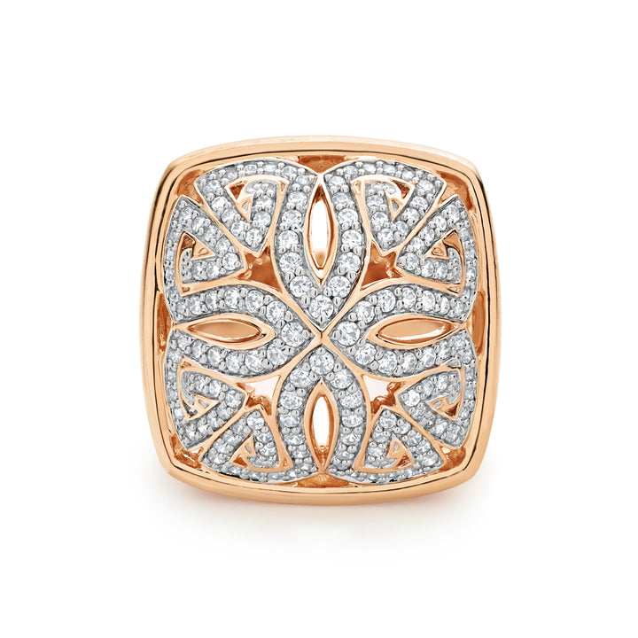 Rose gold statement ring