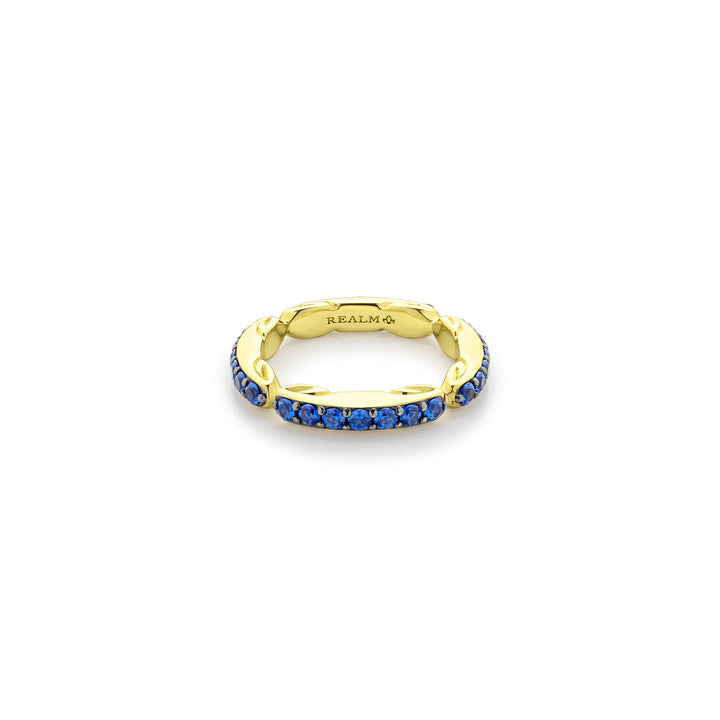 Ever Pavé Stack Ring 3.25mm -18K Gold Vermeil + CZ Azure