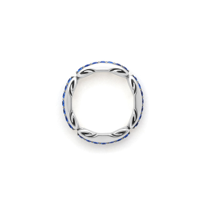 blue and silver infinity ring