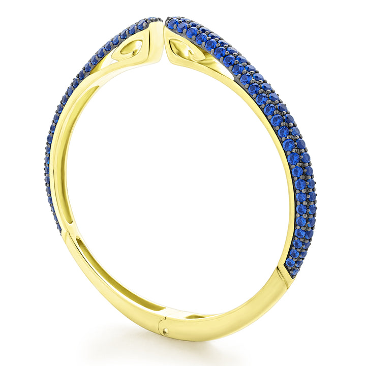 blue pave gold plated bracelet