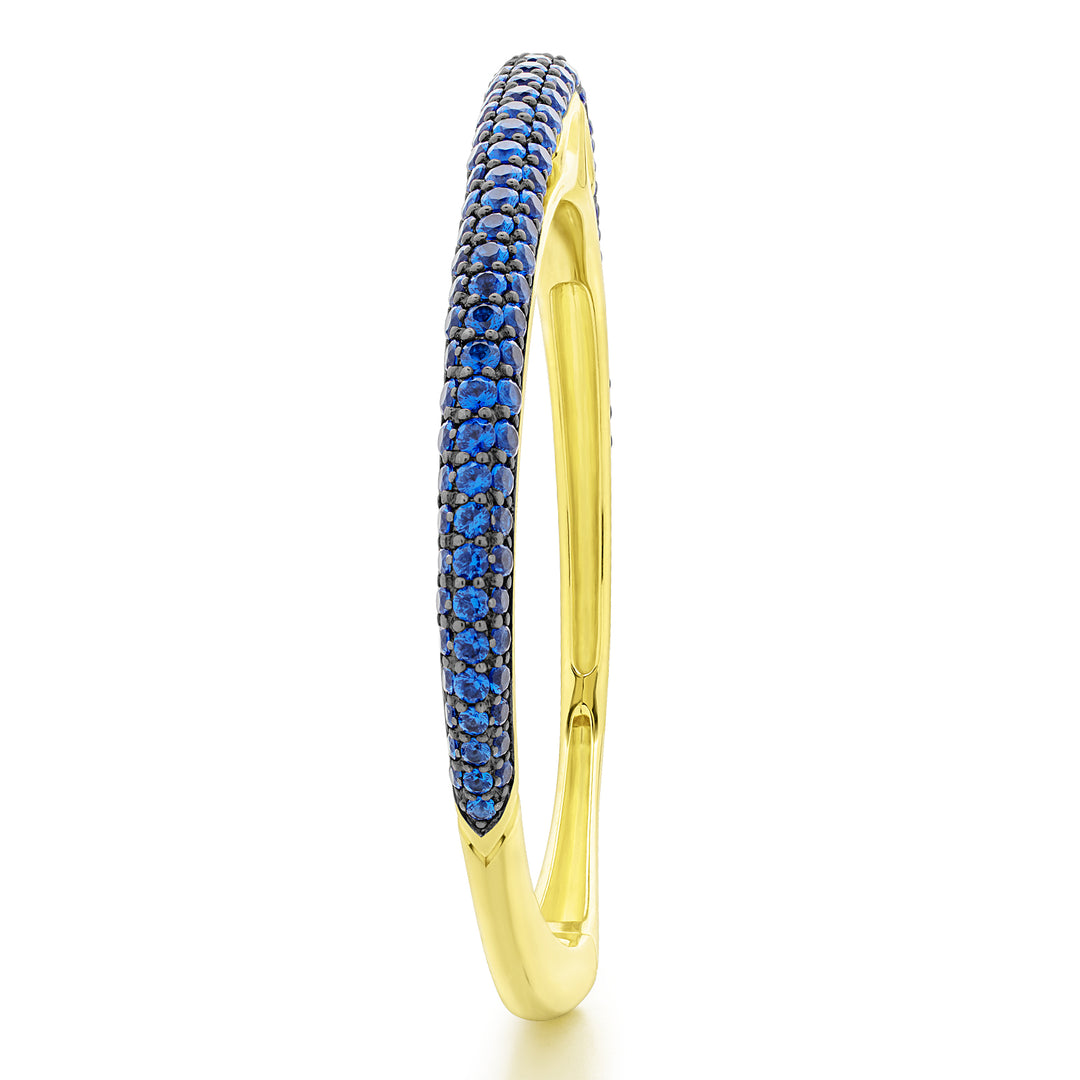 Spirit Pavé Cuff 5mm - 18K Gold Vermeil + CZ Azure