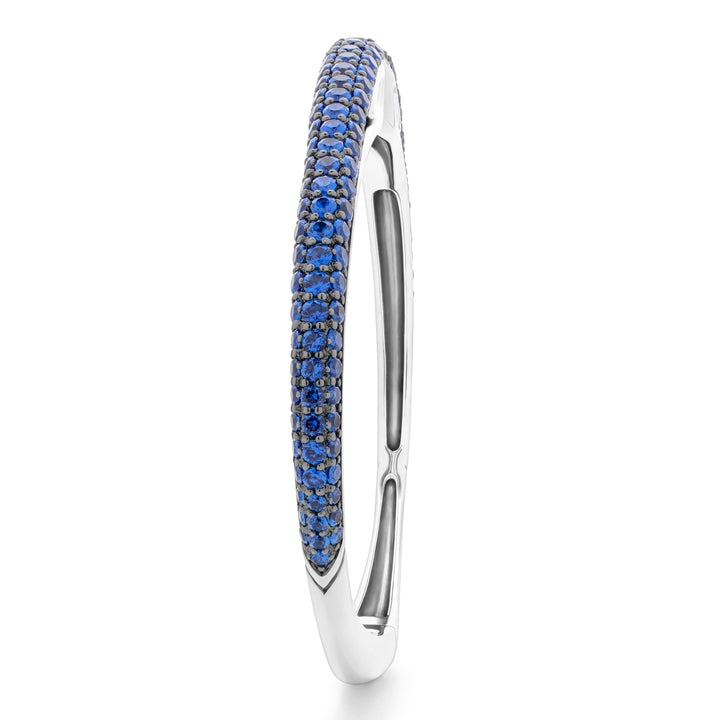 Spirit Pavé Cuff 5mm - Sterling Silver + CZ Azure