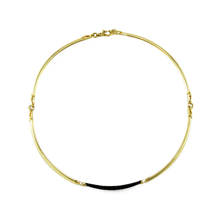 Crescent Pavé Choker - 18K Gold Vermeil + CZ Noir