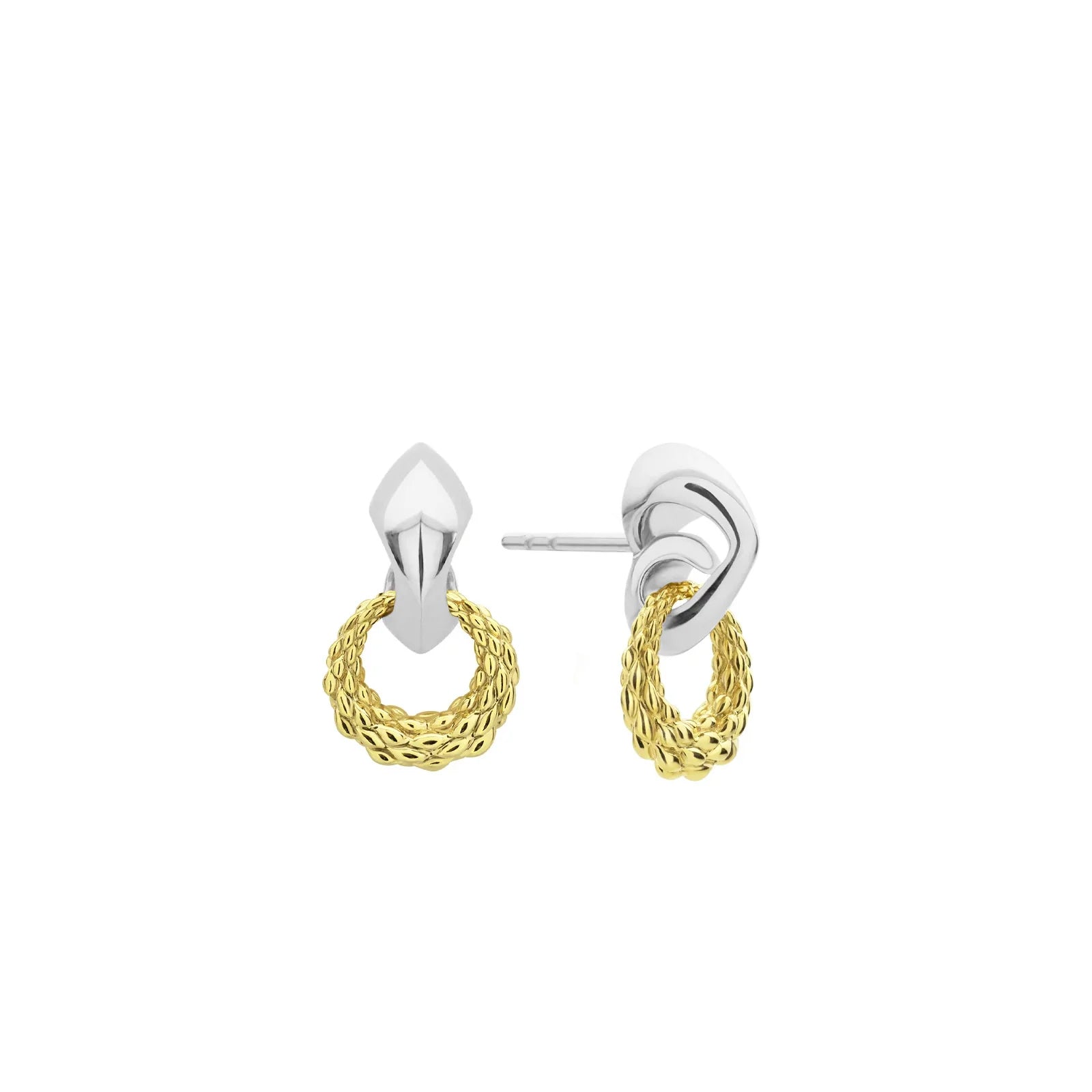 two tone drop earring