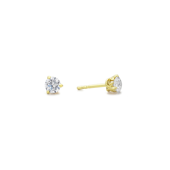 Promise Solitaire Stud 4.5mm - 18K Gold Vermeil + CZ Blanc