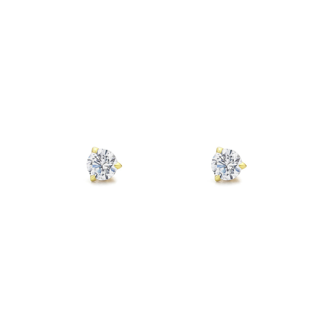 Promise Solitaire Stud 4.5mm - 18K Gold Vermeil + CZ Blanc