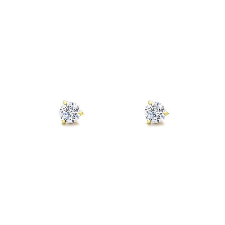 Promise Solitaire Stud 4.5mm - 18K Gold Vermeil + CZ Blanc