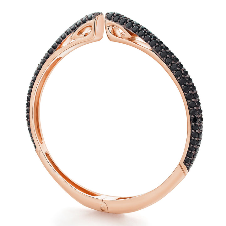 Spirit Pavé Cuff 5mm - 18K Rose Gold Vermeil + CZ Noir