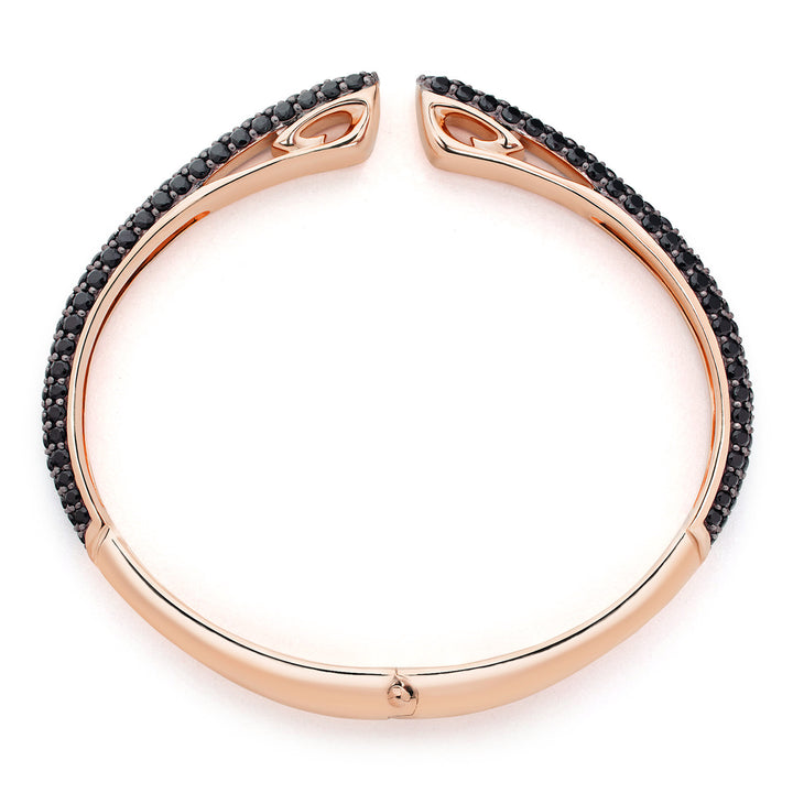 Spirit Pavé Cuff 5mm - 18K Rose Gold Vermeil + CZ Noir