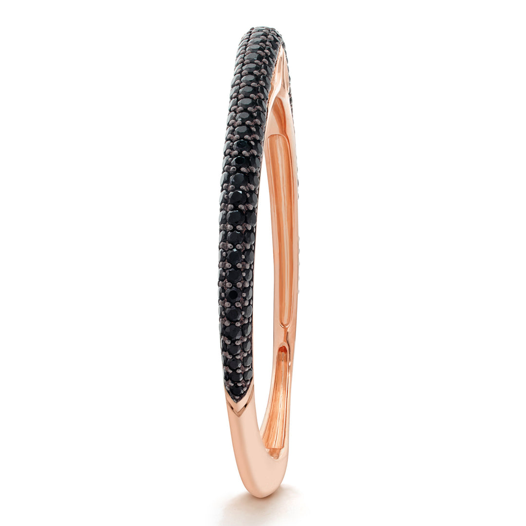 Spirit Pavé Cuff 5mm - 18K Rose Gold Vermeil + CZ Noir