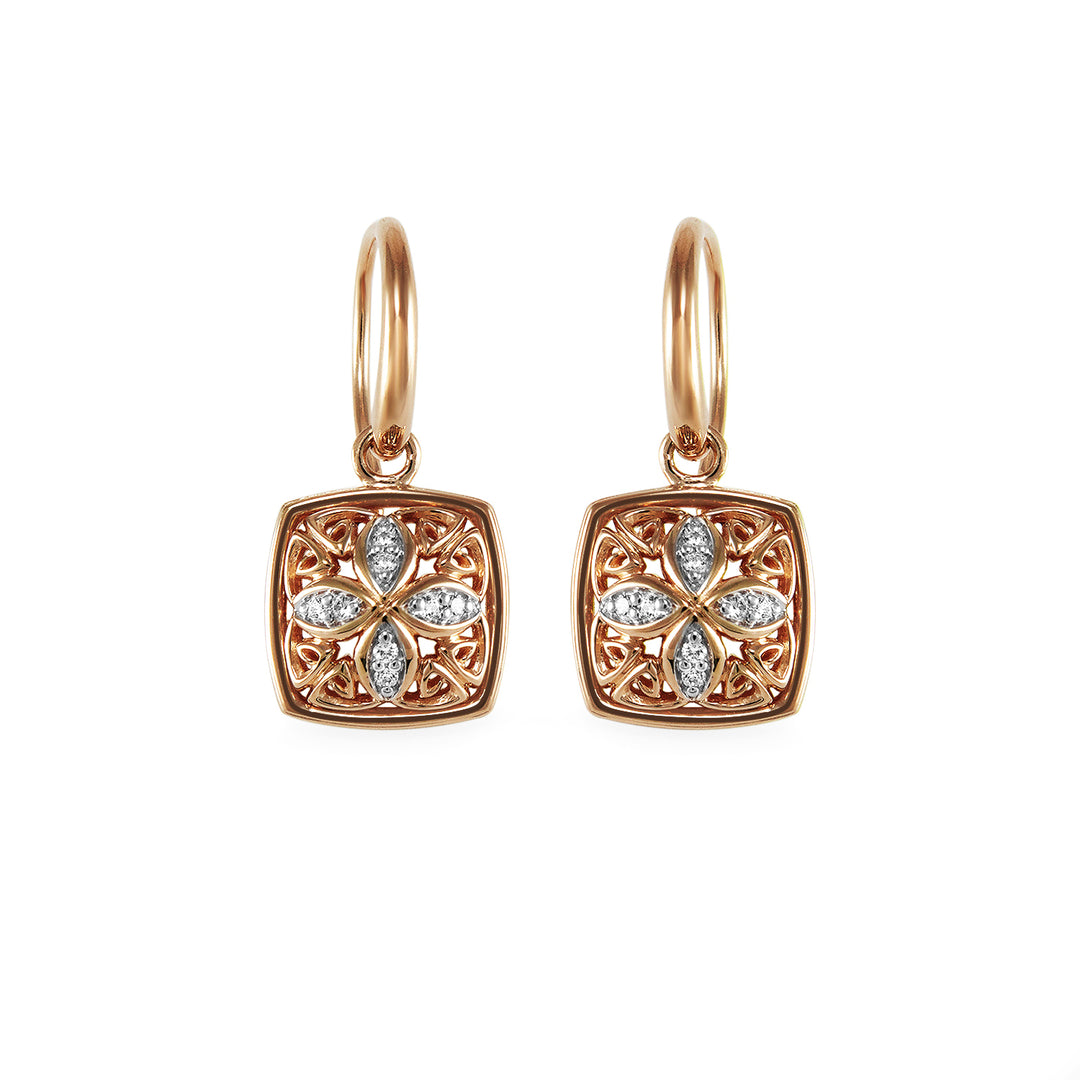 rose gold drop earrings