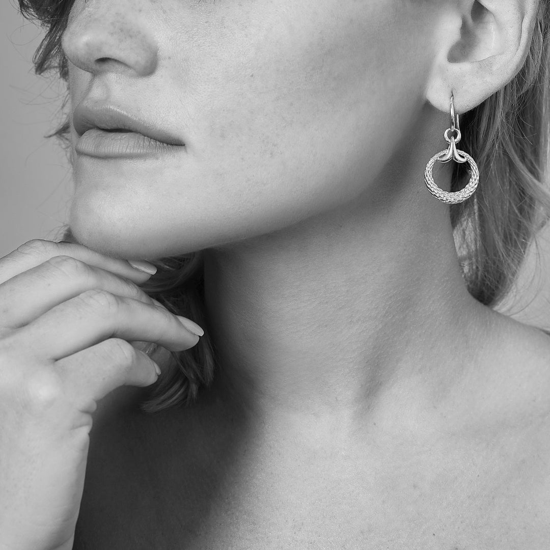 Capulet Drop Earring - Two Tone Rose + Silver