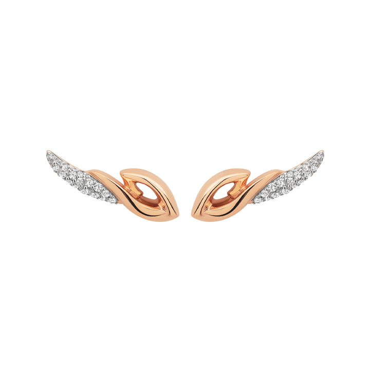 Promise Pavé Contour Earring - 18K Rose Gold Vermeil + CZ Blanc