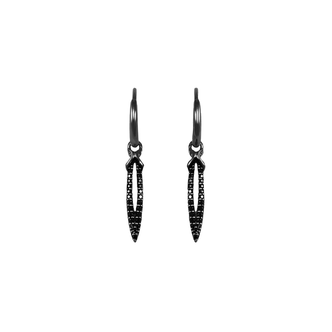 black ruthenium drop earrings