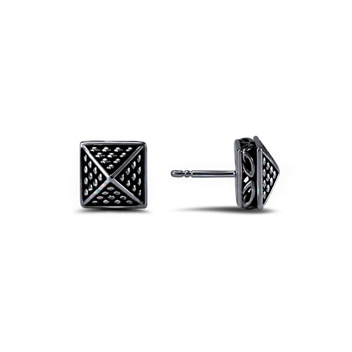 black ruthenium stud earrings