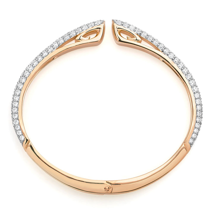 Spirit Pavé Cuff 5mm - 18K Rose Gold Vermeil + CZ Blanc