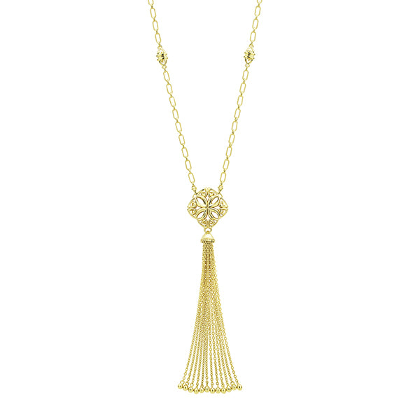 gold tassel necklace