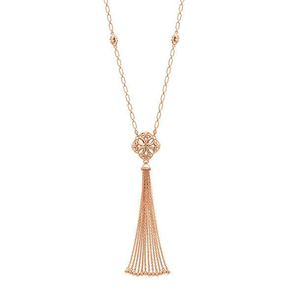 rose gold tassel necklace