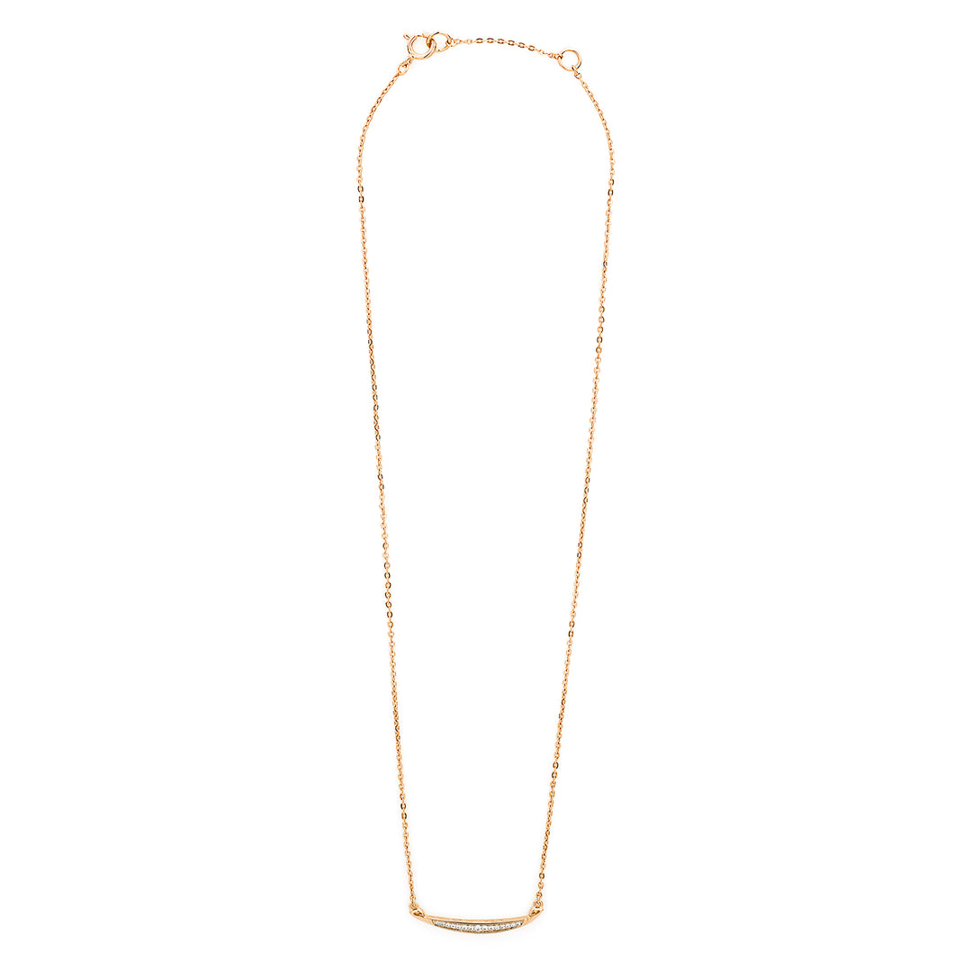 Crescent Pavé Necklace Medium - 18K Rose Gold Vermeil + CZ Blanc