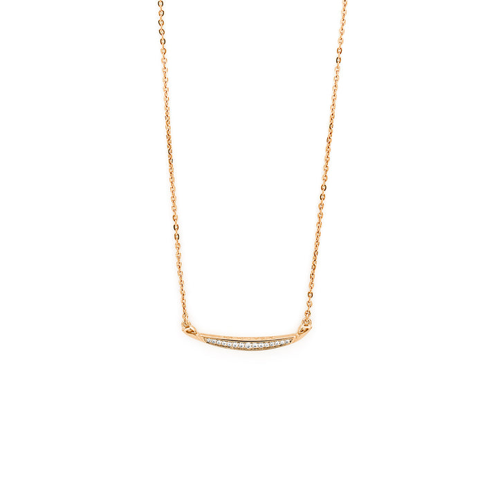 Crescent Pavé Necklace Medium - 18K Rose Gold Vermeil + CZ Blanc