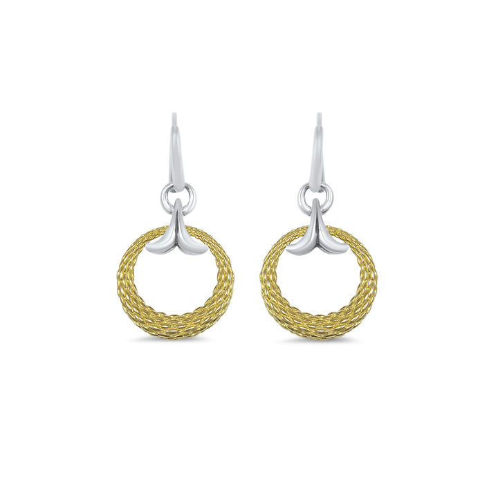 two tone drop earring